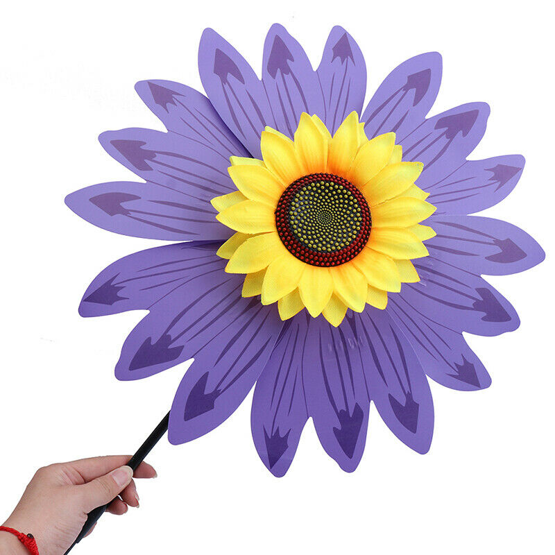 Double Layer Sunflower Windmill Wind Spinner Kids Toys Yard Garden Decora.l8