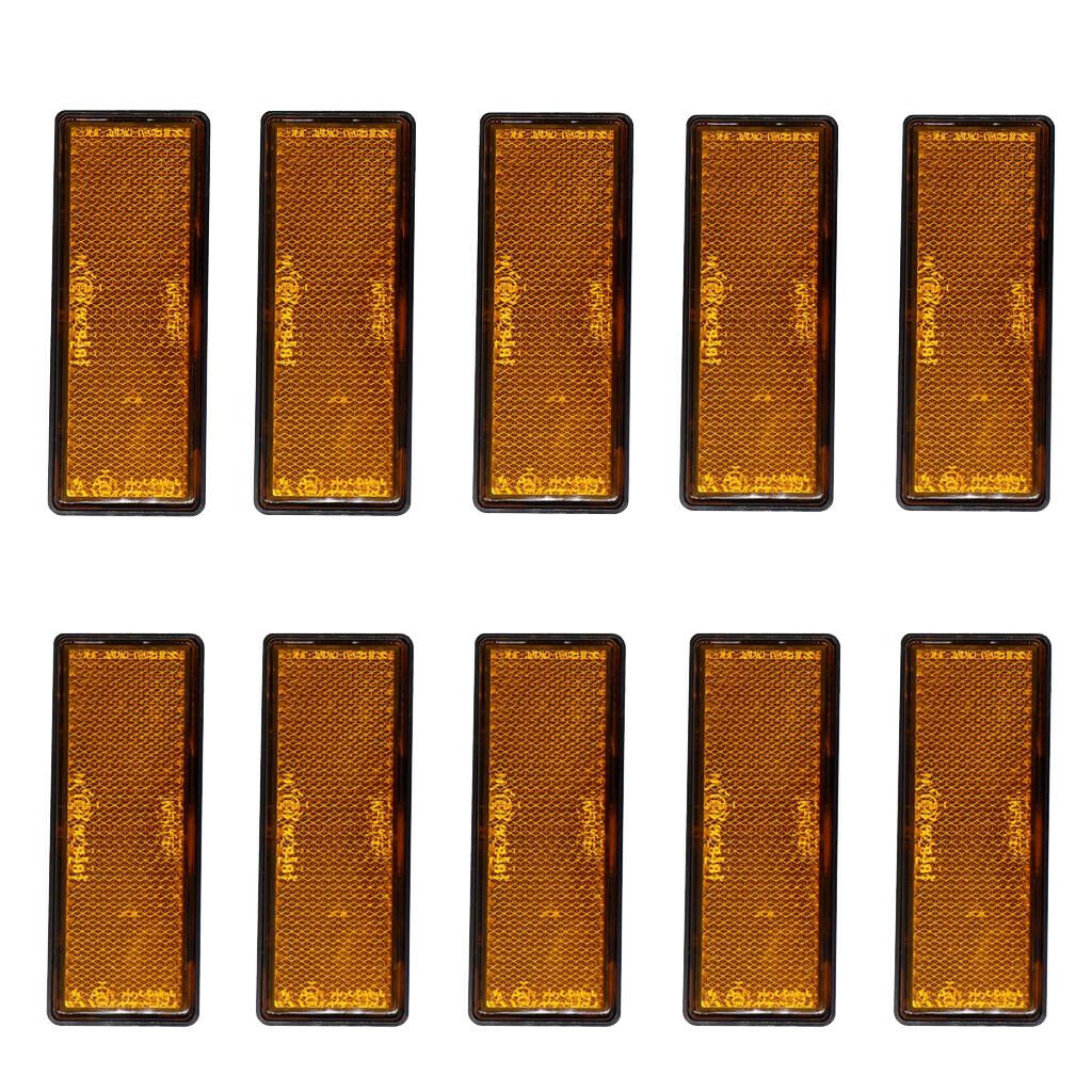 Orange 3.5x8.8cm Oblong Rear Reflector Pack of 10 Trailer Fence /Gate Post