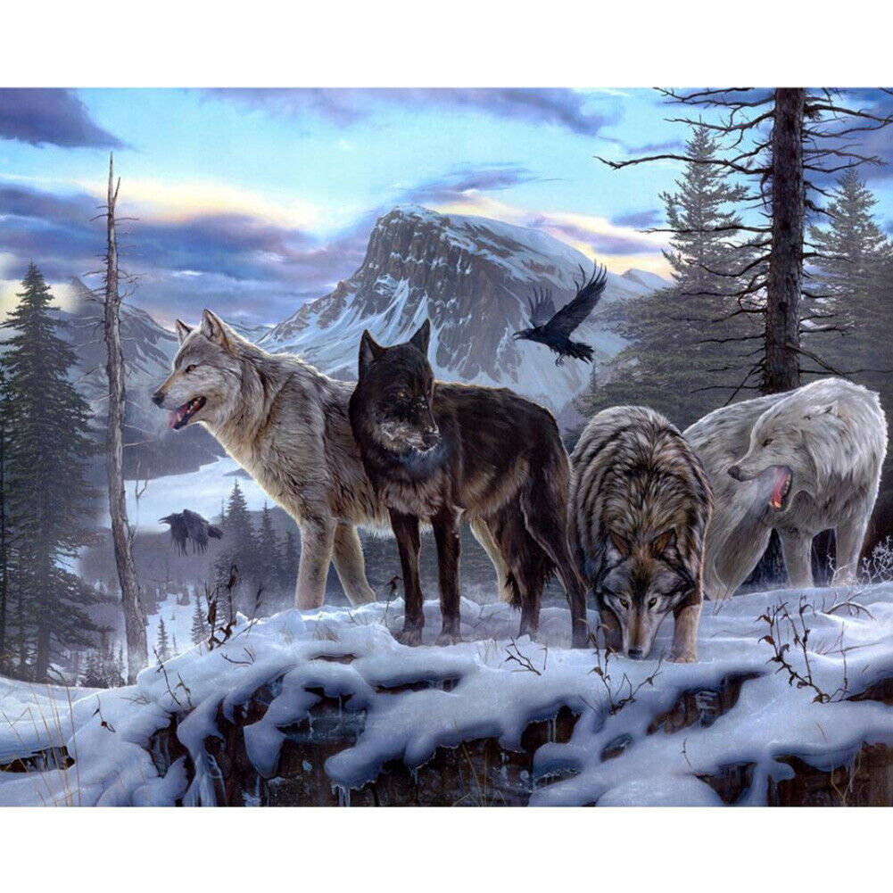 DIY Diamond Painting Wolves Full Square Rhinestone Picture Home Wall Decor