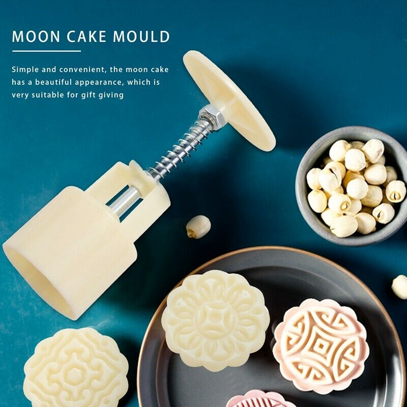 Mid-Autumn Festival Hand-Pressure Moon Cake Mould with 6 Stamps,Cookie Mold,FlM6