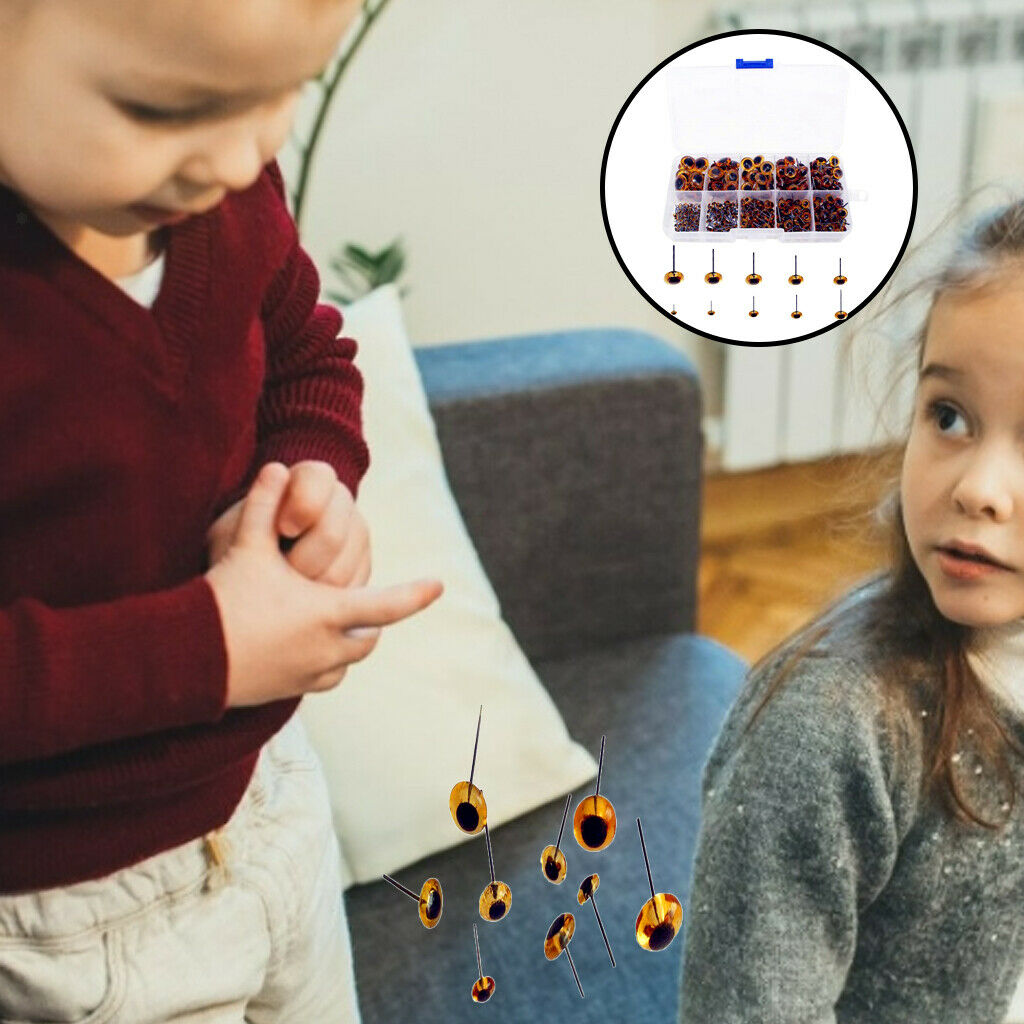 Pack of 100 Mixed Brown Safety Eyes for DIY Animal Toys Crochet Accessories