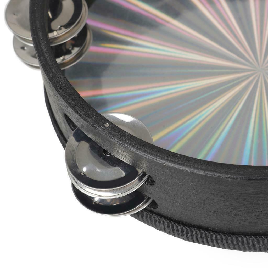 2x Double Row Jingle Tambourine Drum Percussion Instrument for Church
