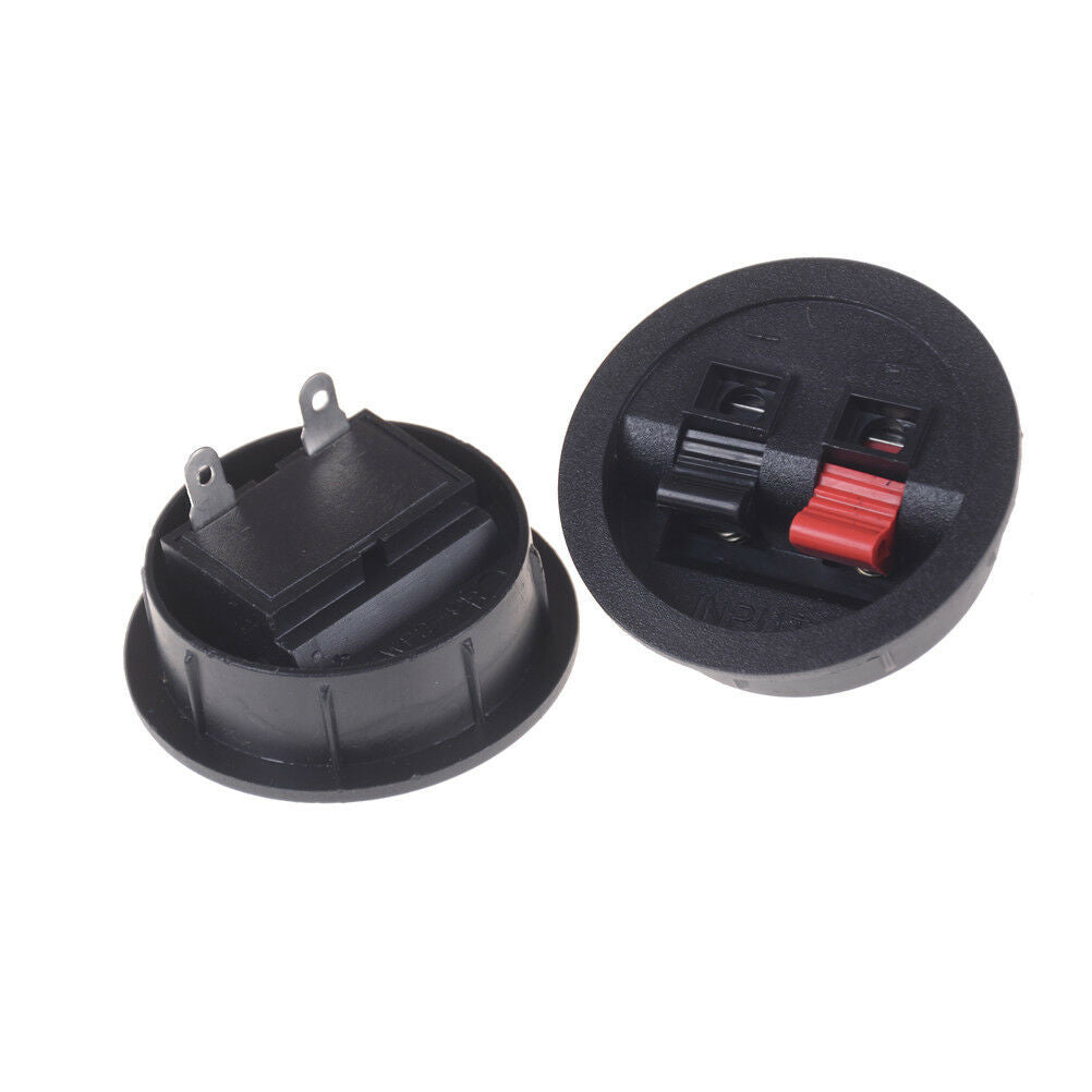 2PCS Round Flush Sub Speaker Box Terminals Wire Binding Post Push SubwooferBDAU