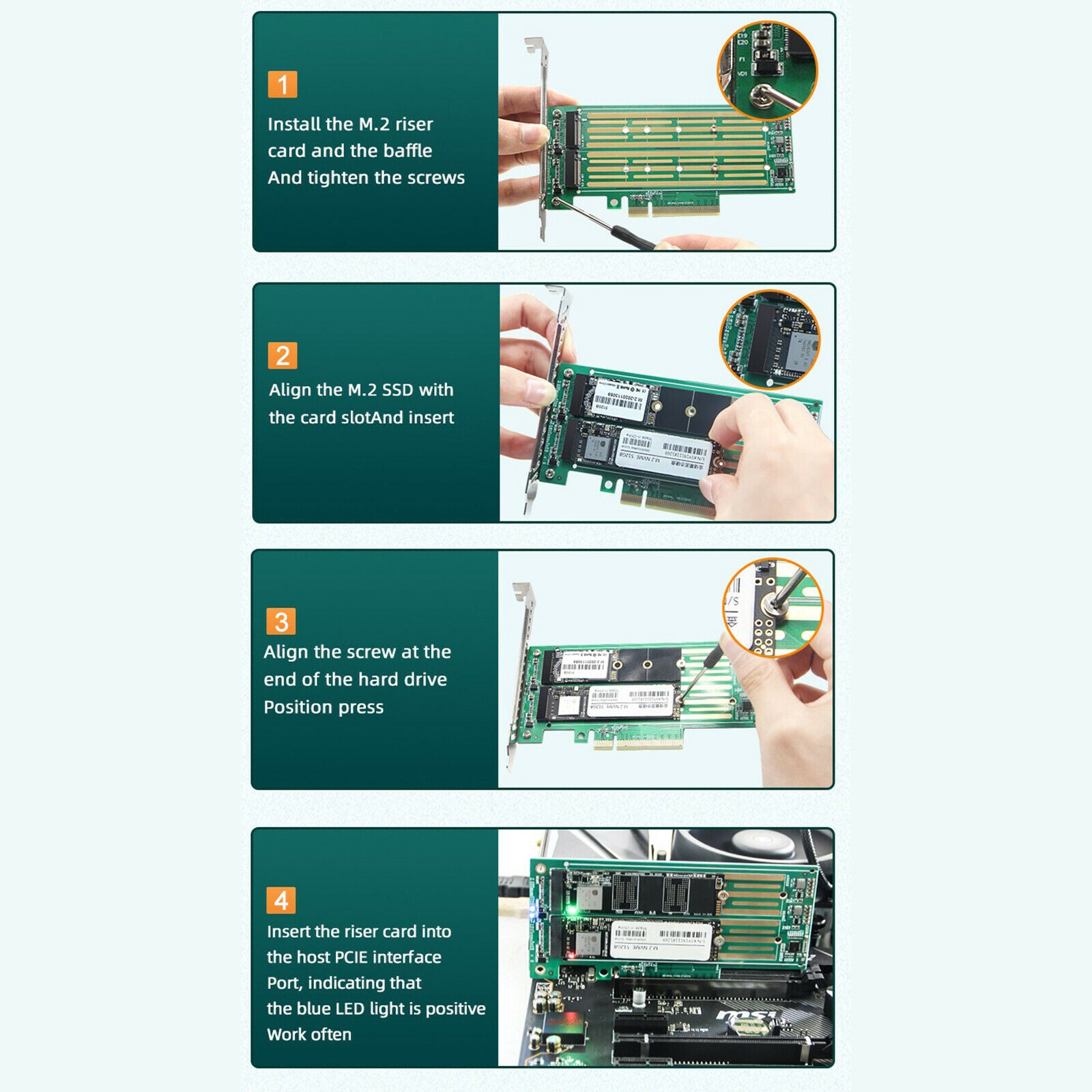 32Gbps Adapter M.2 NVMe to PCIe Adapter For Desktop PC PCI-e 2230 2280 22110