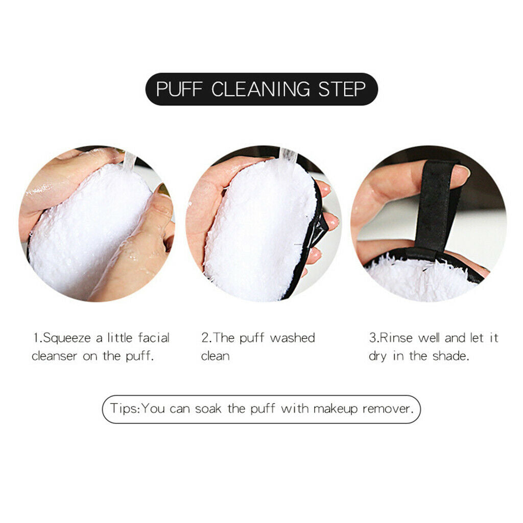 5 Pcs Reusable Make Up Remover Pads Soft Facial Cleansing Cloths Washable