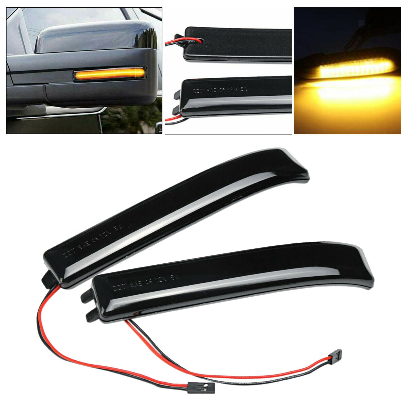 Pair of LED Side Mirror Turn Signal Light Signal Light for Ford   SVT