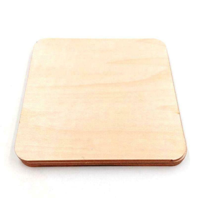 100x Wooden Blank Plaque Square Wood Pieces Tags DIY Craft Pyrography Projects