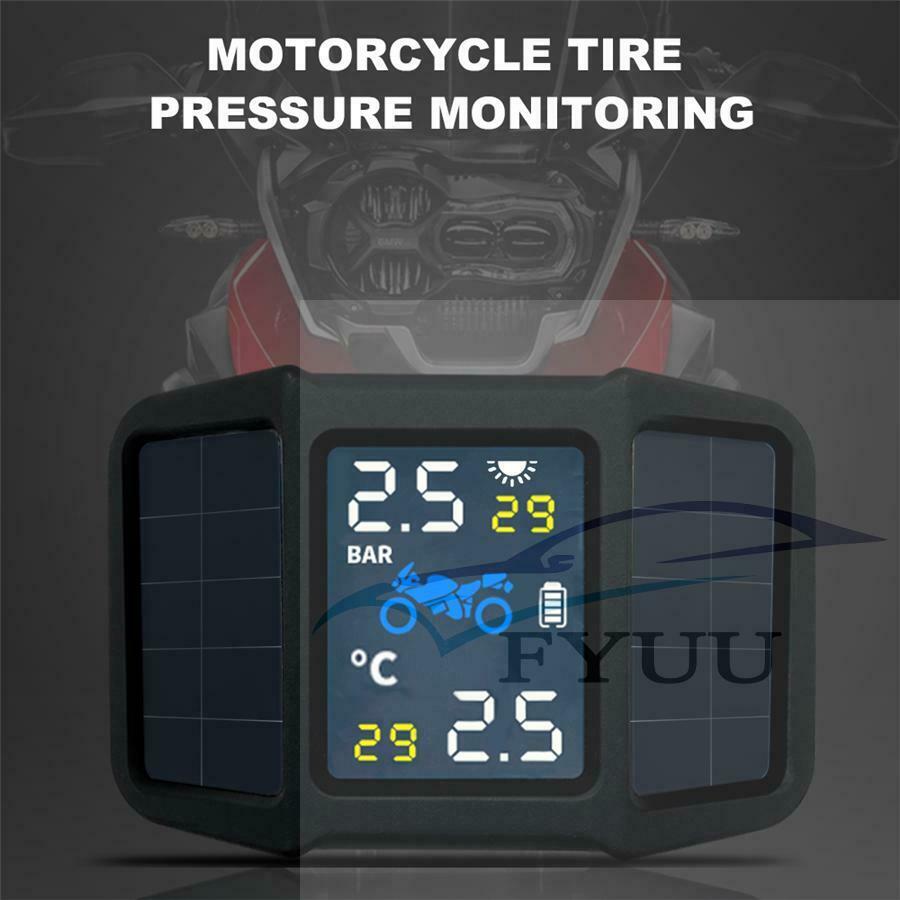 Solar Waterproof TPMS Motorcycle Real Time Tire Pressure Monitoring System