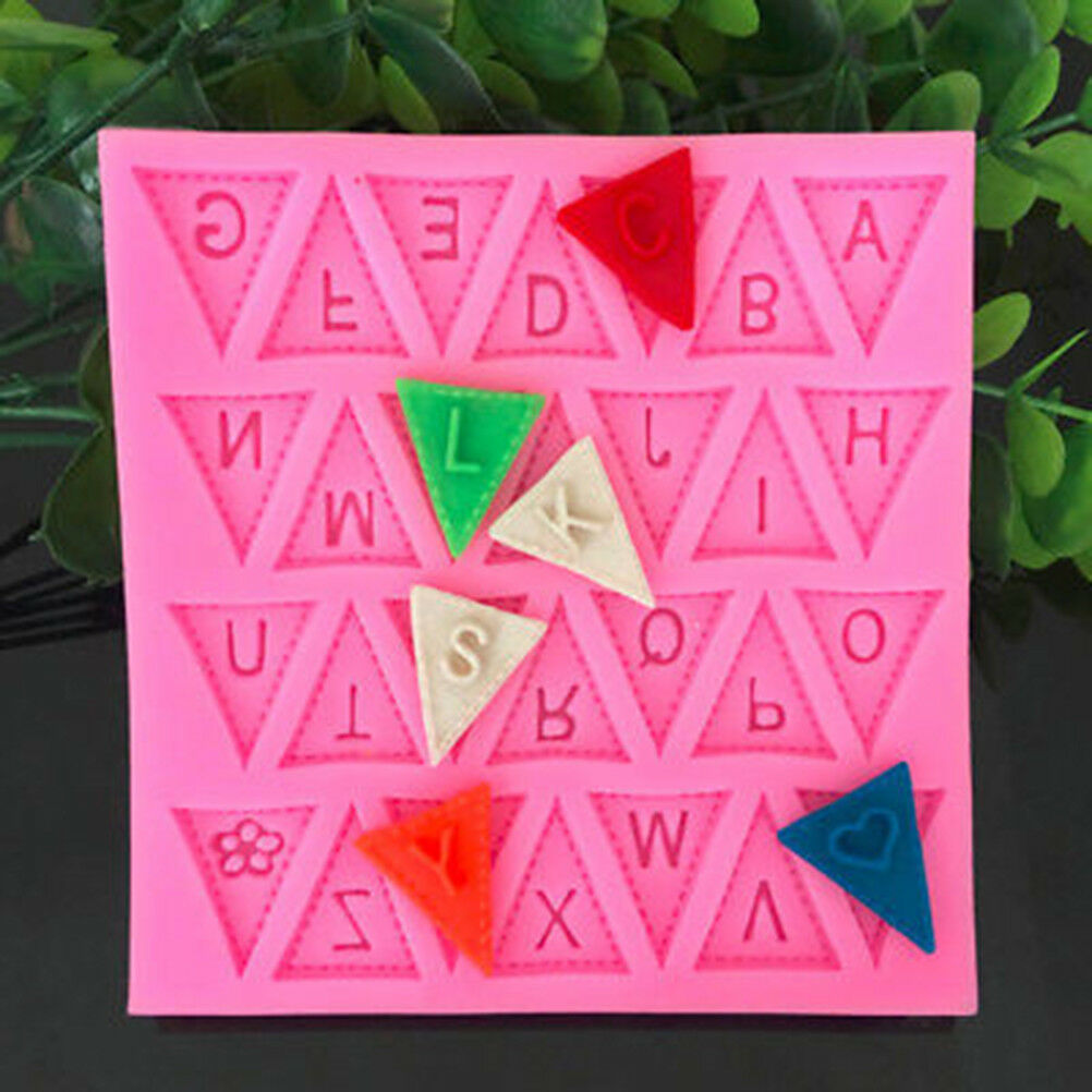 Cooking Flag Shape 26 Letters Silicone Mold Chocolate Cake Tool.l8