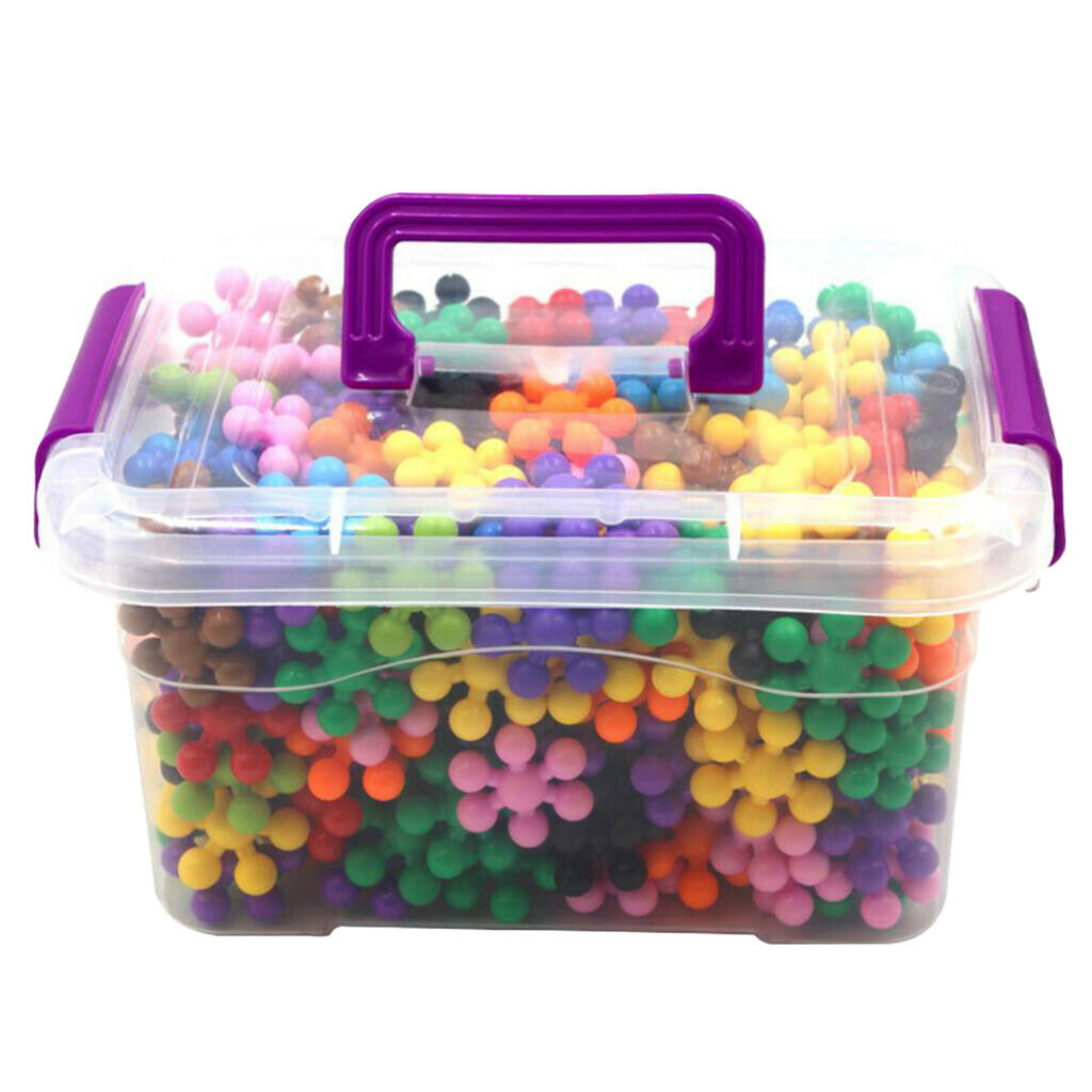 Snowflake Building Blocks STEM Toys DIY + Math link Cubes Starter 4-Color