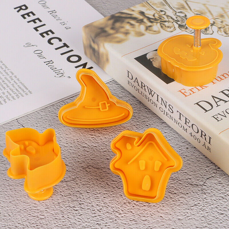 4pcs Halloween Cookie Mould DIY Baking Mould Cookie Cutters For Kitchen T.l8