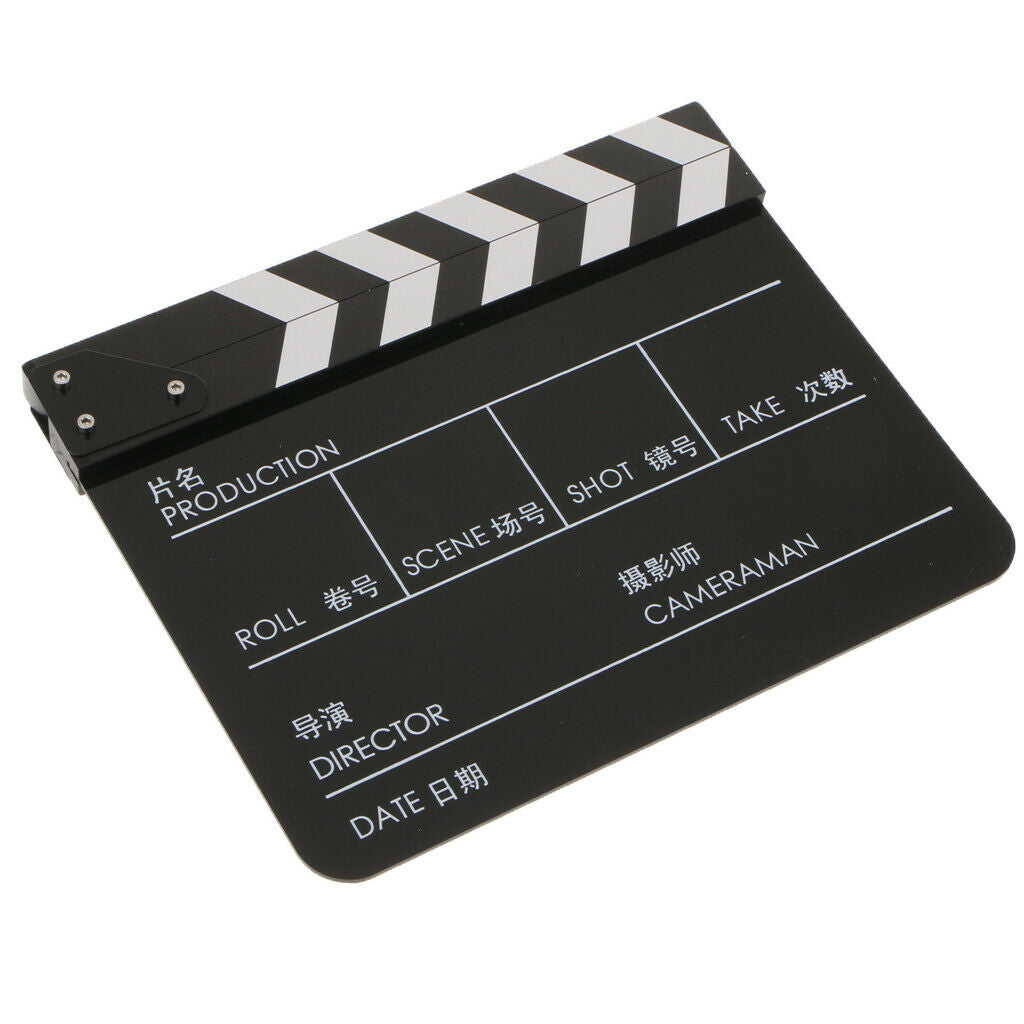 Director Video Scene Clapperboard Movie Films Slate Cut Action Prop-Black