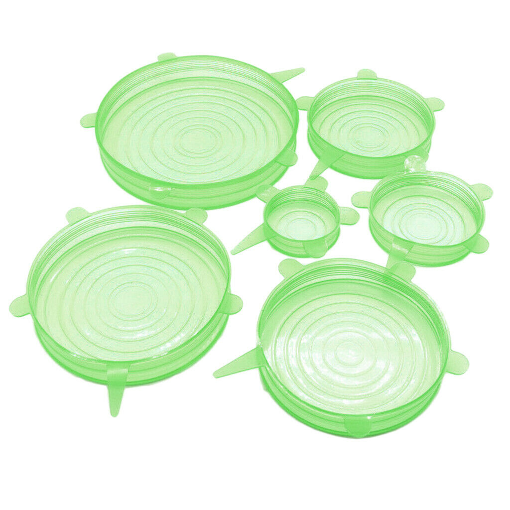 2 Set 12Pcs Silicone Stretchy Wrap Lids Pot Cup Bowl Covers Food Stayfresh