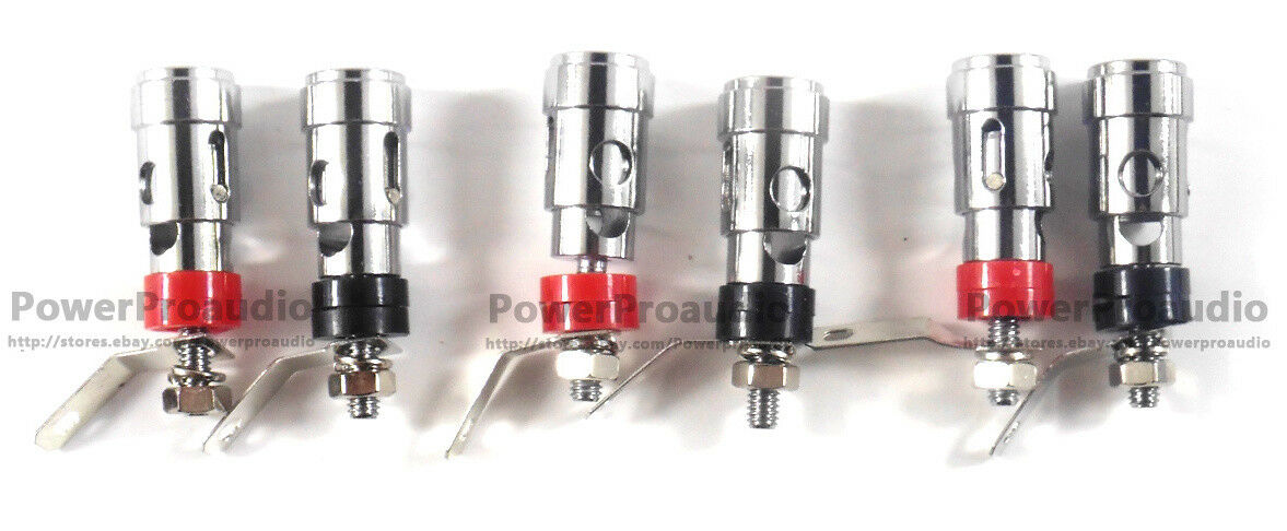 6PCS brass Audio Speaker Binding Post Terminal with Spring inside connector