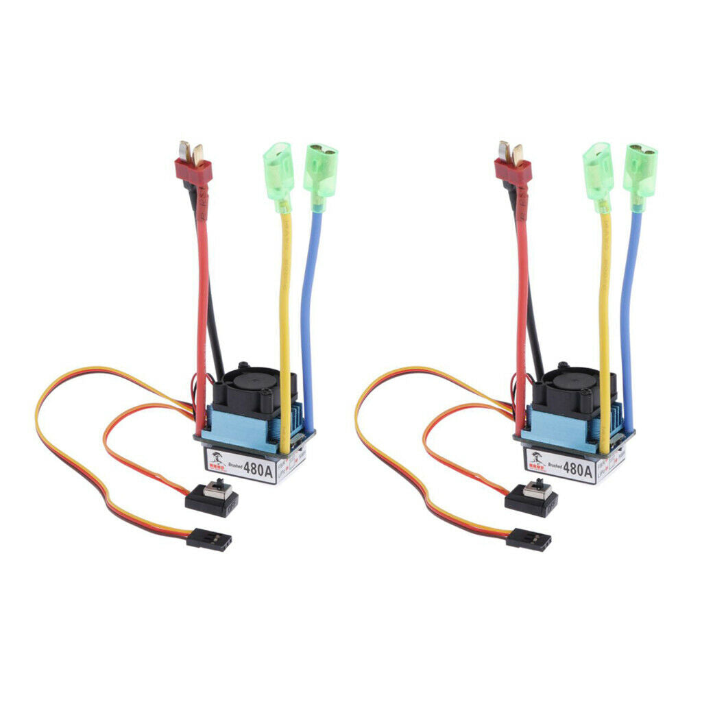 2 lot 480A 2-4S Speed Controller Brushed ESC for 540/550/775 Motor T Plug