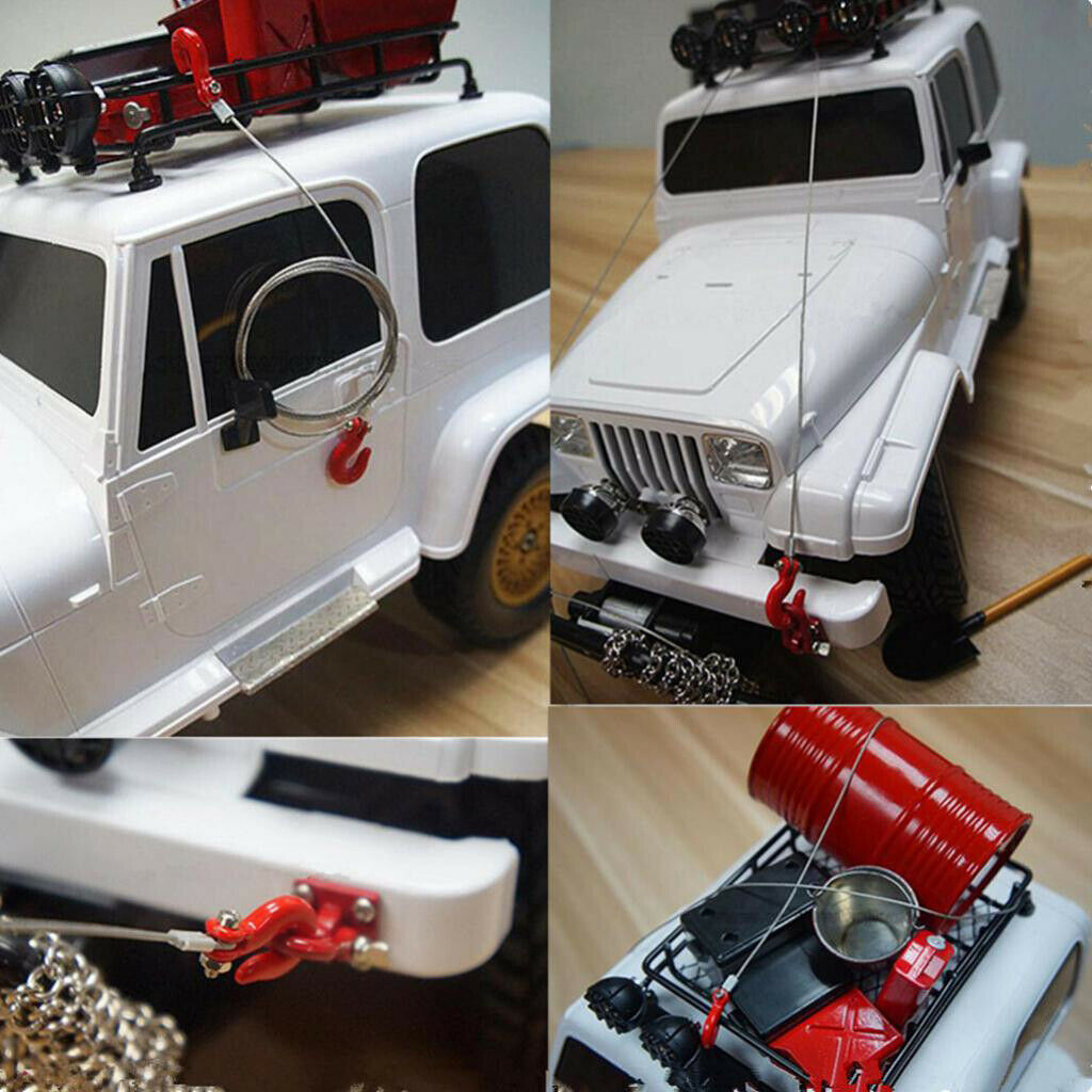 2PCS 1/10 RC Rock Crawler Truck Steel Tow Rope for Axial SCX10 RC4WD D90
