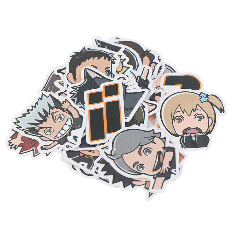 40pcs Anime Haikyuu PVC Laptop Suitcase Luggage Skateboard Waterproof Sti.l8