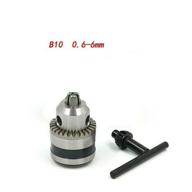 B10 0.6-6mm Drill Chuck Spanner Taper Mounted with one Key Bench Drill Milling