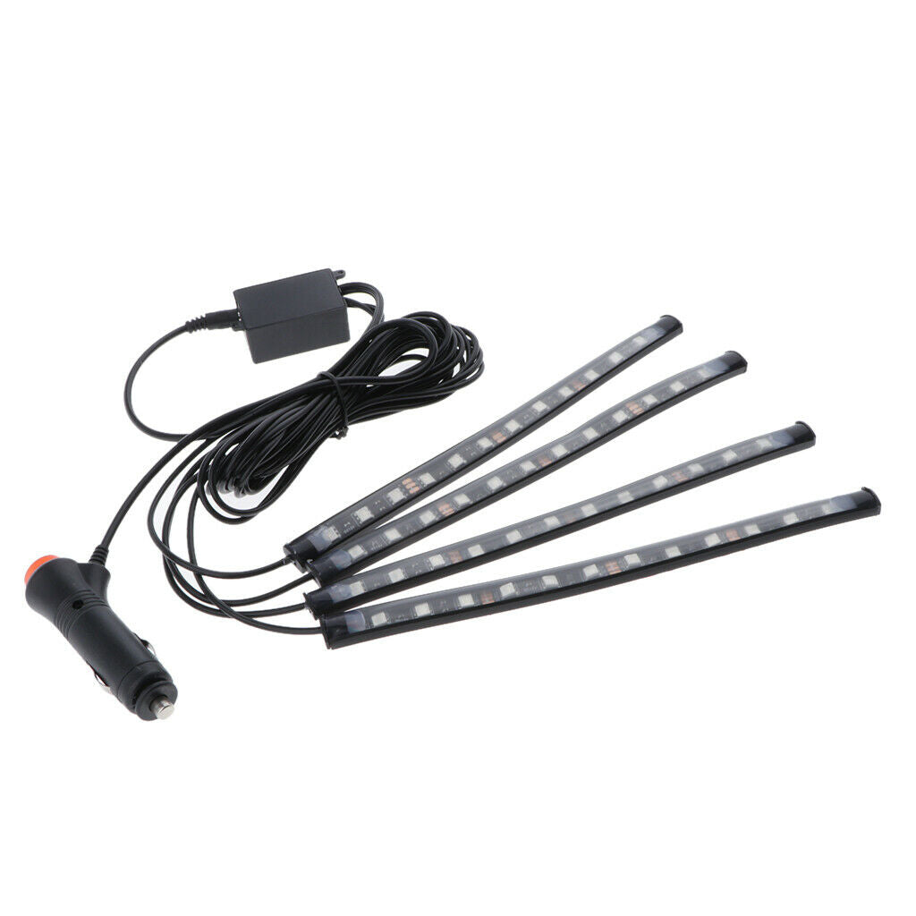 RGB 12 LED Strip Bluetooth Phone App Control Car Interior  Lights