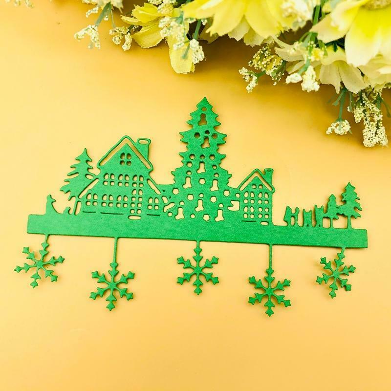 Christmas Village Metal Cutting Dies Stencil DIY Scrapbooking Album Paper Card
