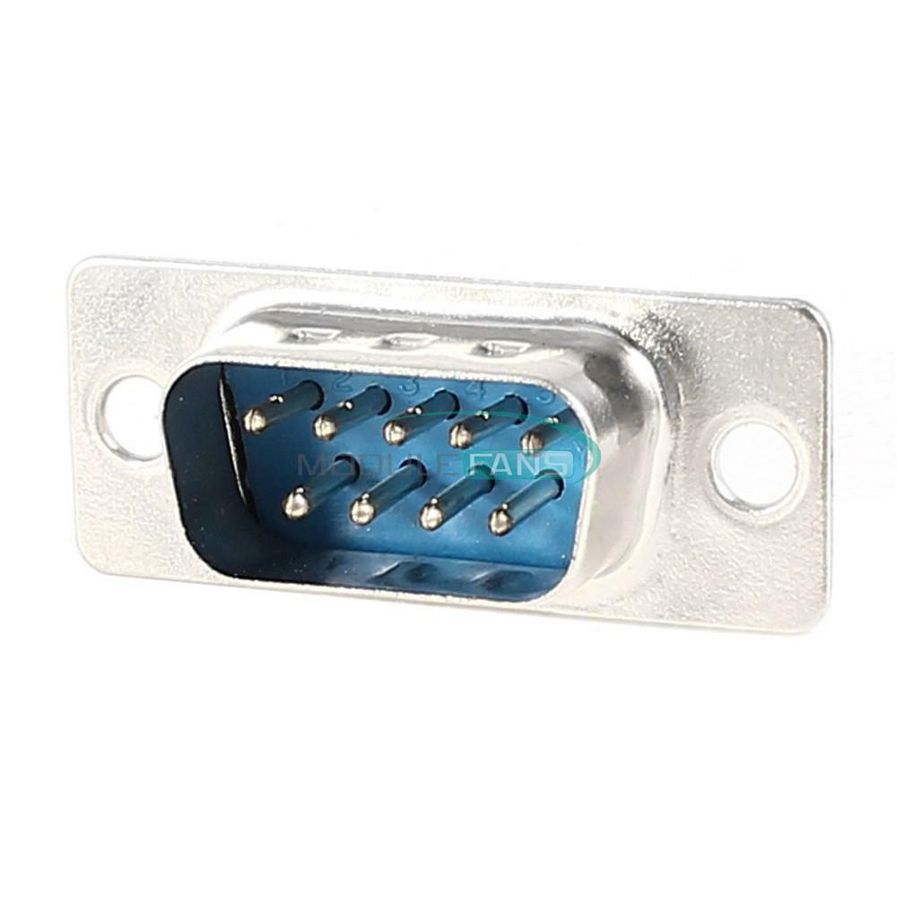10PCS RS232 Male Plug Socket DB9 9-Pin 2 Rows Solder Type Connector Adapter