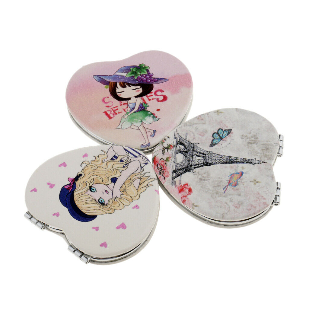 Random Mini Cute Pocket Makeup Mirror, Foldable Double-Sided Lady Travel