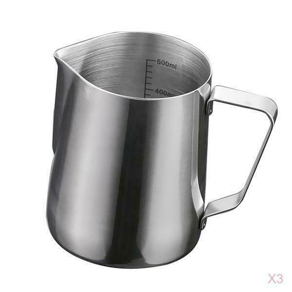 Set of 3 Milk Tea Coffee Jug with Scale Kitchen Utensil Milk Jug 600ml