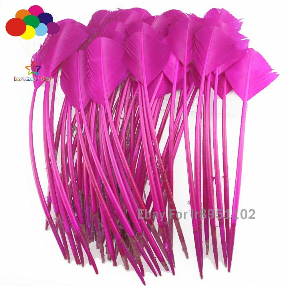 Rose red 100 pcs 28-35cm turkey wing feathers 11-14inch Plume making Carnival
