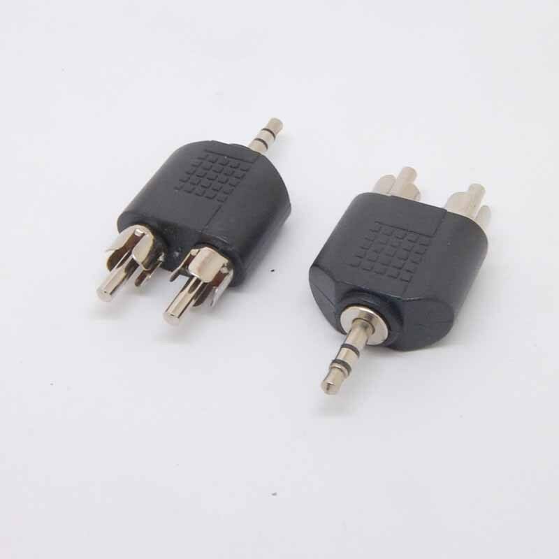 New 3.5mm Stereo Plug Male to Dual RCA male converter Jacks M/F Adapter
