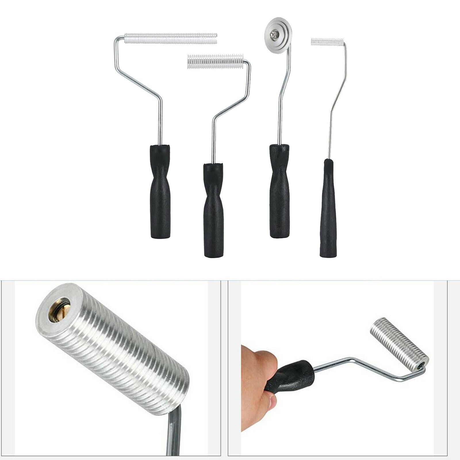 4x Black Laminating Paint Roller Kit for Mold Fiberglass Bathtub Boat Repair
