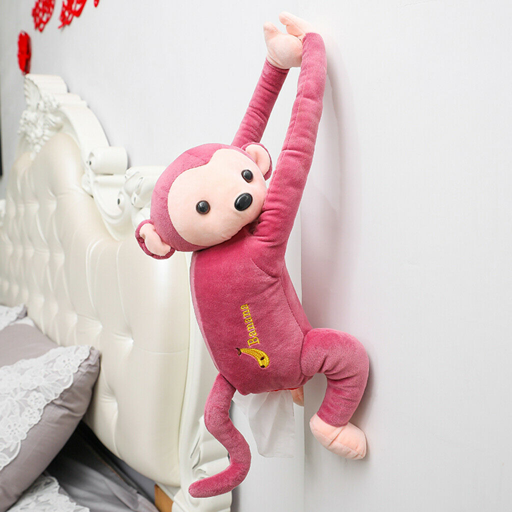 Plush Animal Cartoon Tissue Box Monkey Napkin Box Paper Holder Cover Home/Car