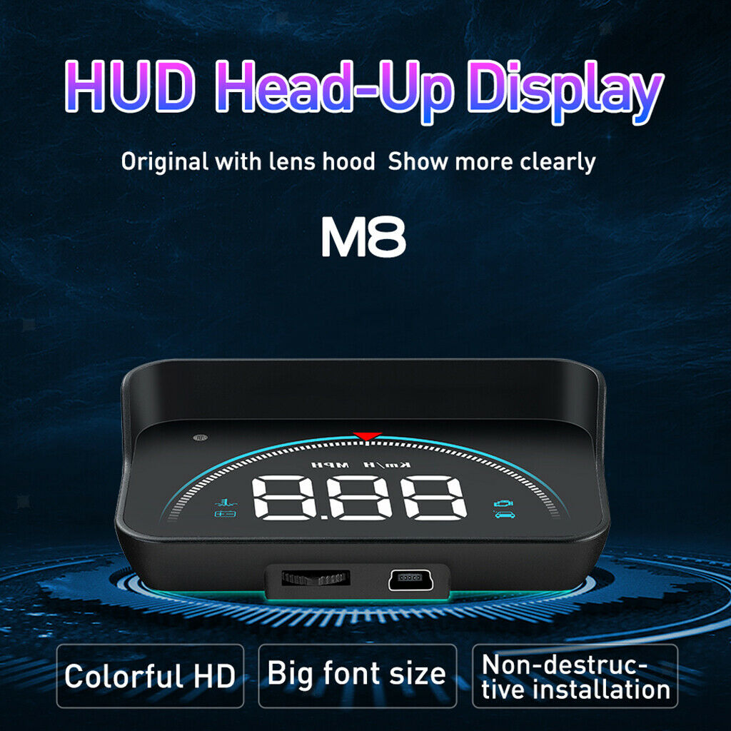 Auto Hud Head Up Display Speeding Warning Windshield Projector 3.5x2.1x1inch