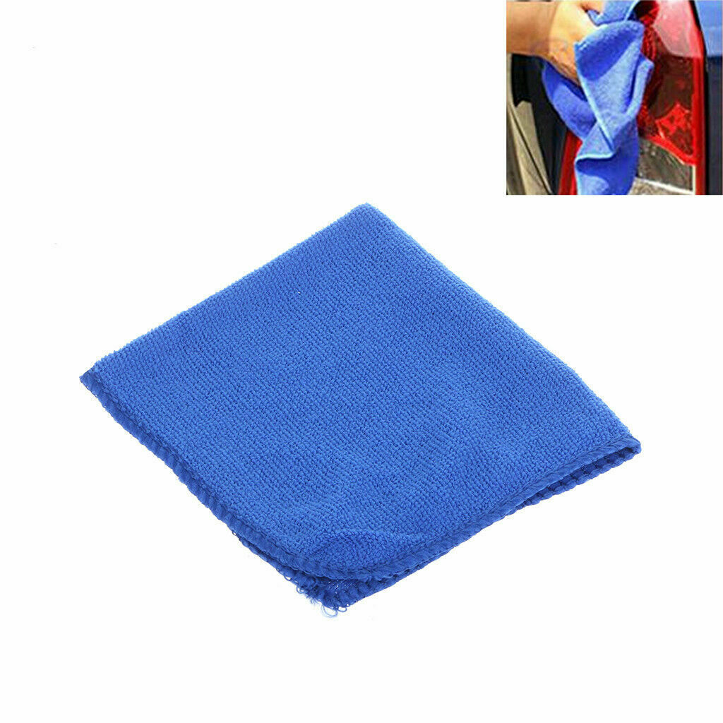 New Car Cleaning Microfiber Towel Wash Clean Cloth Super Soft Plush 30X30CM Blue