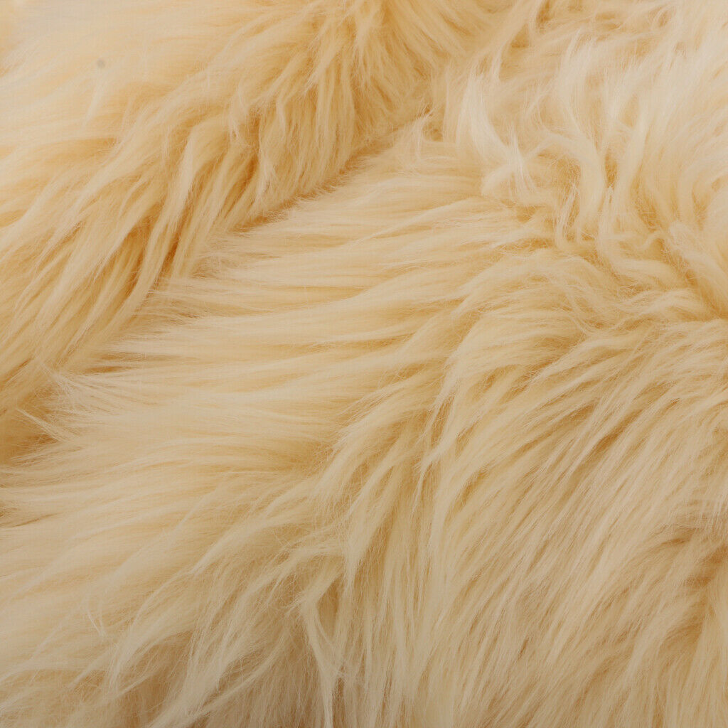 Artificial Sheepskin Rug Fluffy Home Floor Carpet Chair Seat Cushion Beige