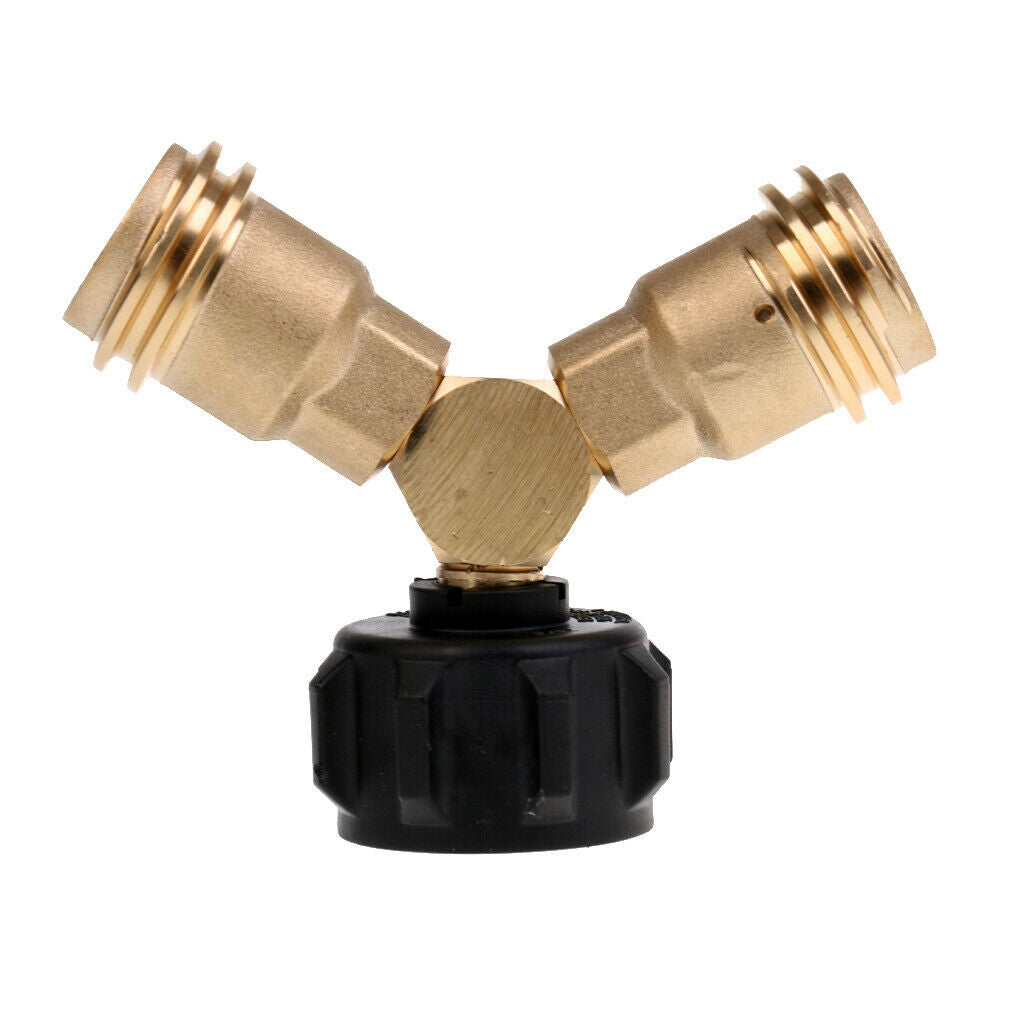 Propane Y-Splitter Tee Adapter Connector Solid Brass With Handwheel