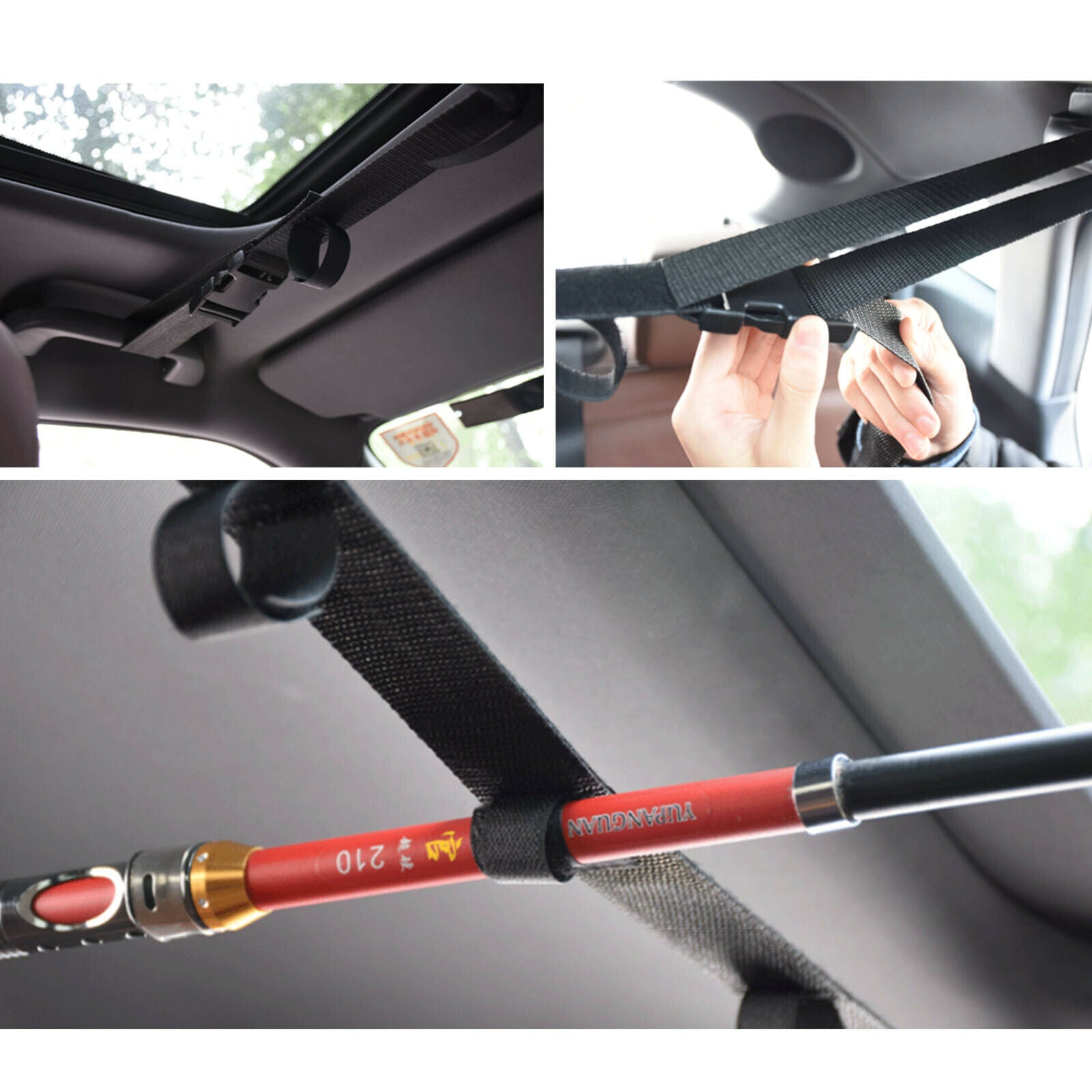 2PC Fishing Rod Rack Holder Strap Storage Car Rest Belt Carrier Tie For SUV.....