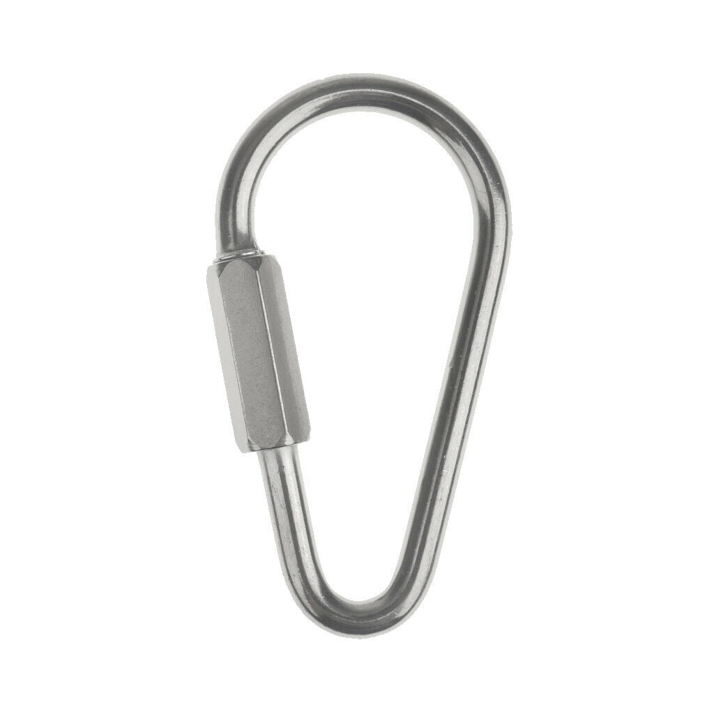 1pcs Camping Outdoor Stainless Screw Lock D Carabiner Clip Hook Key Chain M