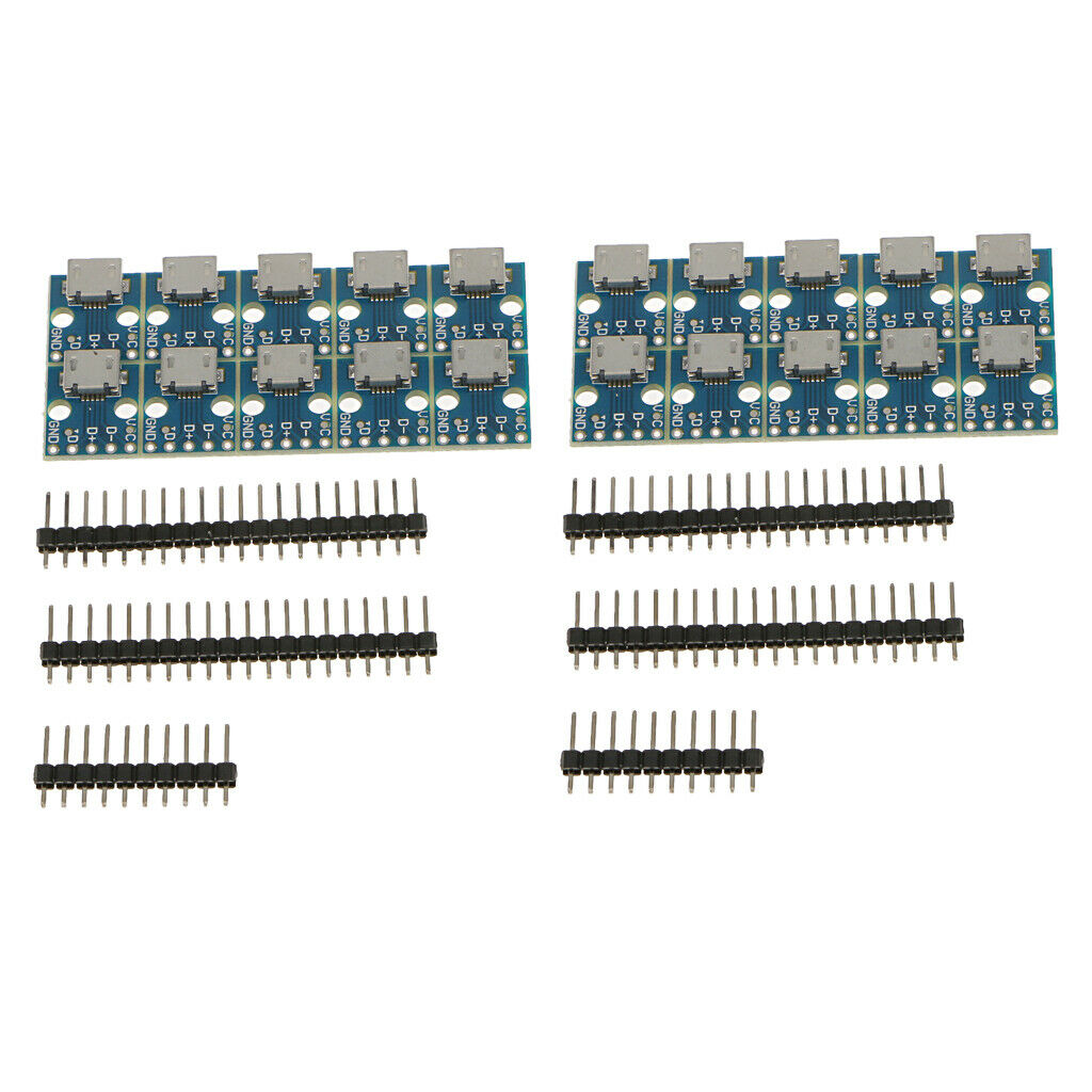 20x B Type Female MICRO USB to 2.54mm DIP Converter Pinboard 14.5x13x4mm