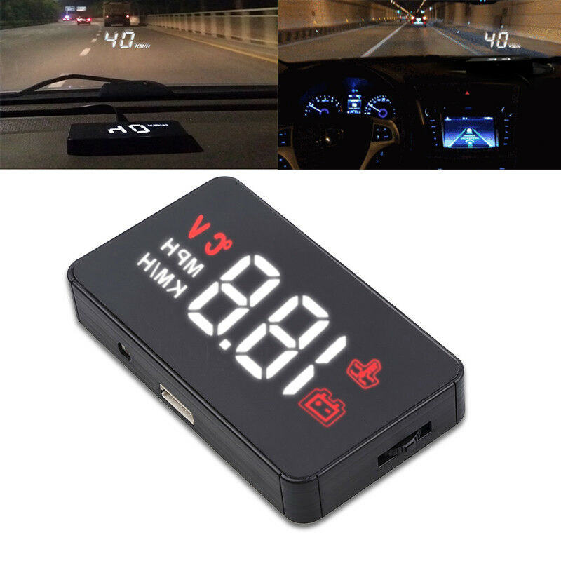 Car OBD2 HUD Overspeed Warning Windshield Projector Alarm System Head Up Display