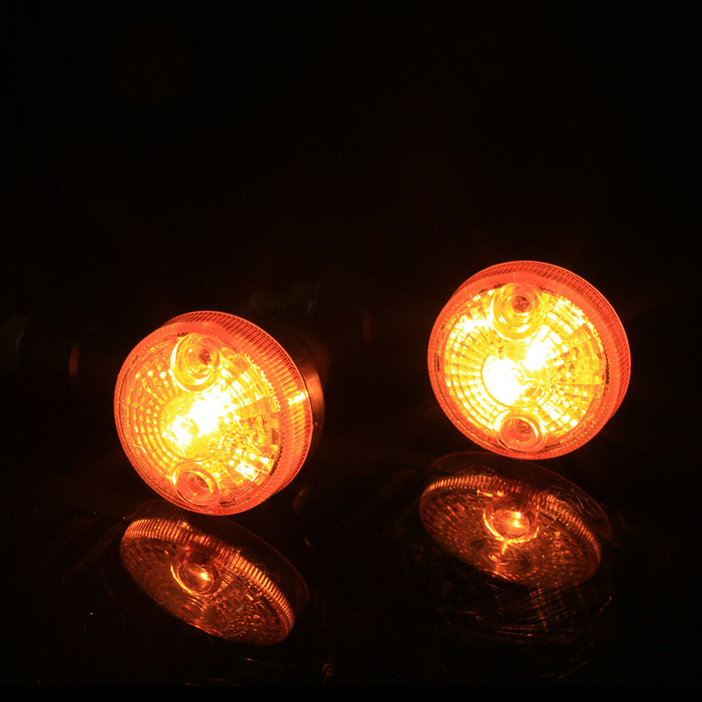 4Pcs Motorcycle Round Turn Signal Direction Indicator Light Lamp Universal Amber