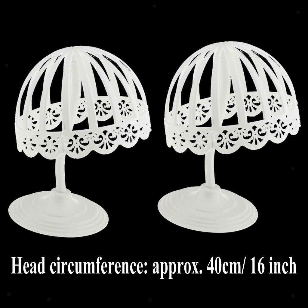 2pcs White Plastic Baby Hat   Display Holder Hair Wigs Rack Shelf Stand