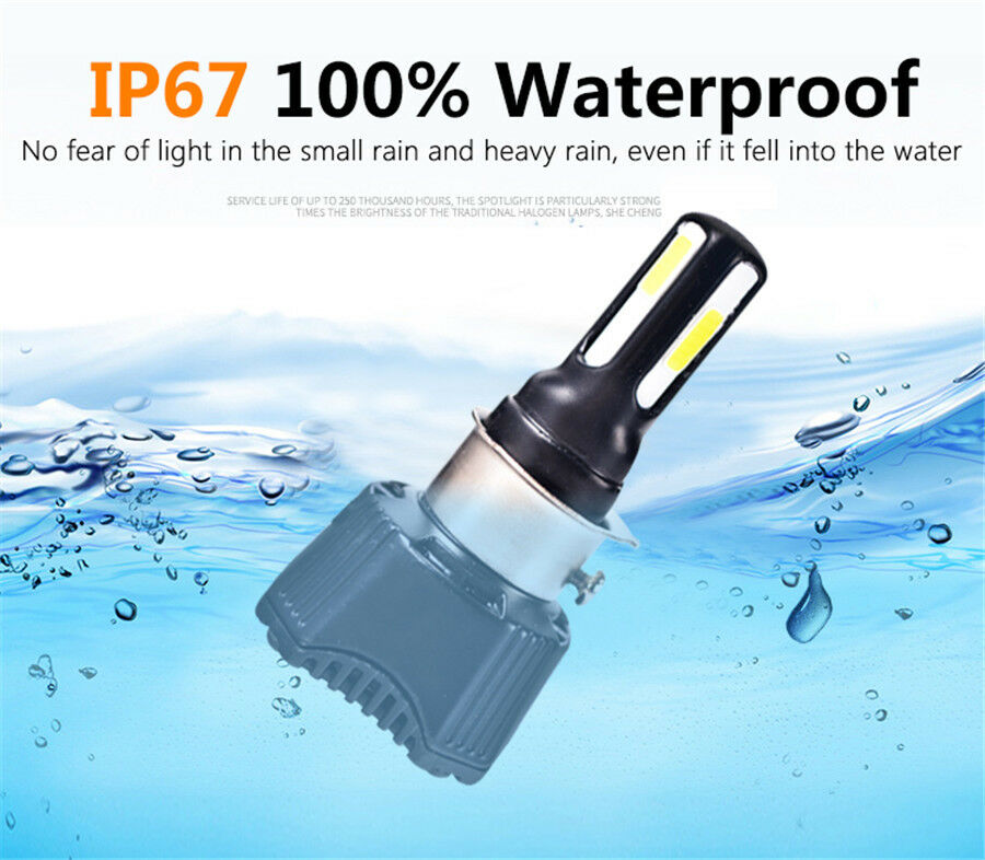 40W 4 COB 4400LM Motorcycle Headlight LED Bulb H4 HS1 H6 Hi/Lo Beam Fog DRL Lamp