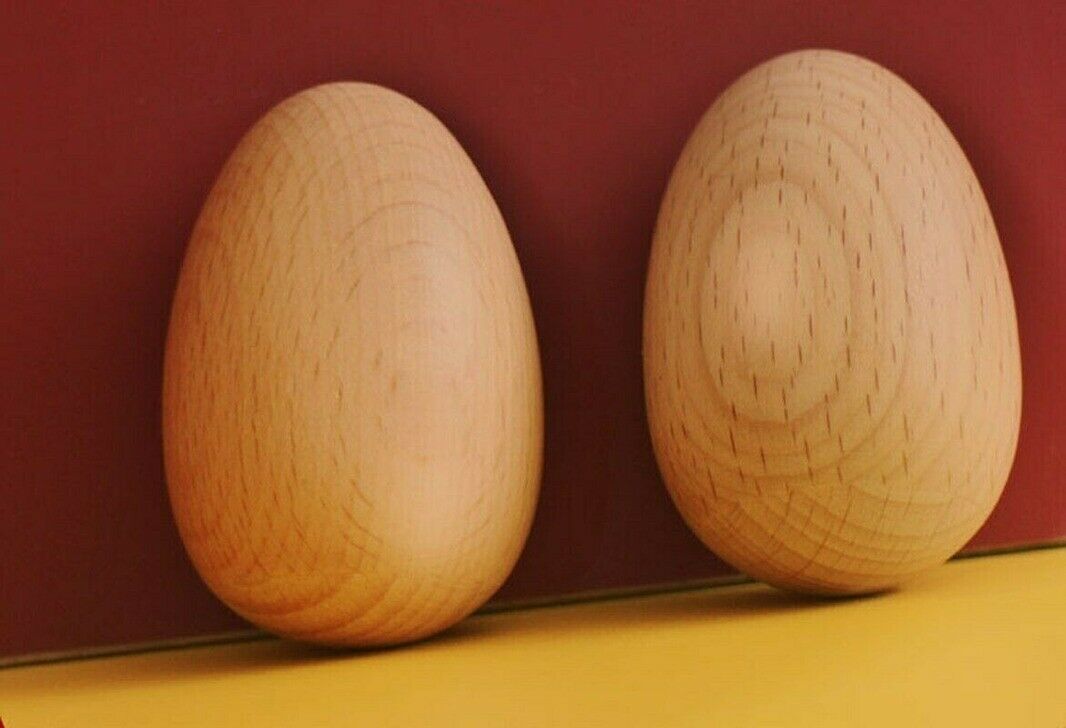 1X Orff Percussion Instrument Beech Wood Sand Egg Early Education Toys No Paint