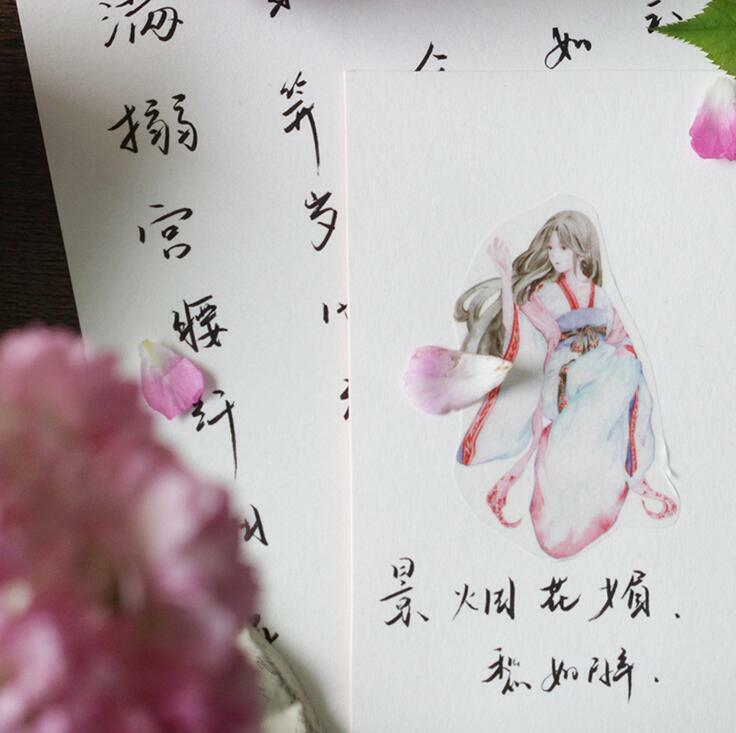 Chinese style figures stickers Paper Tape decorative diary cosmetic Tape 7cm