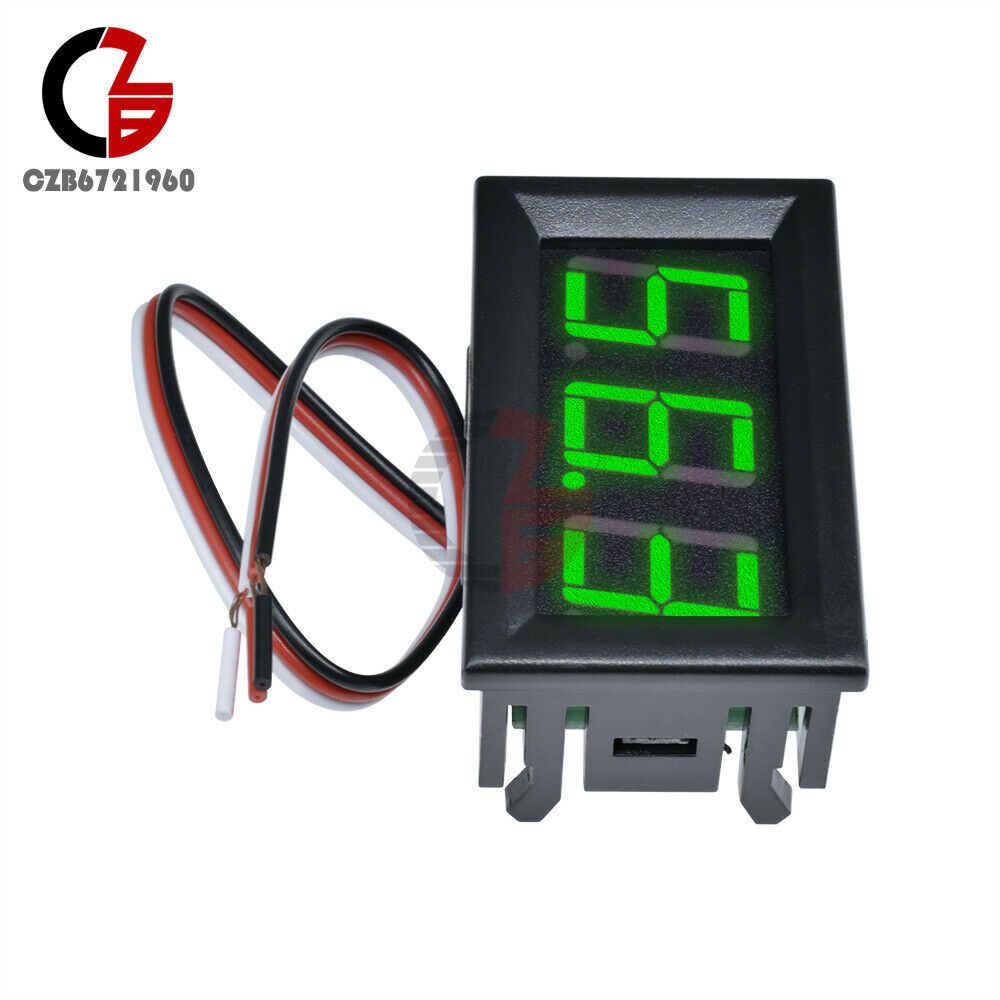 Green LED Display Panel Meter Mini Digital Voltmeter DC 0V to 99.9V Three Wires