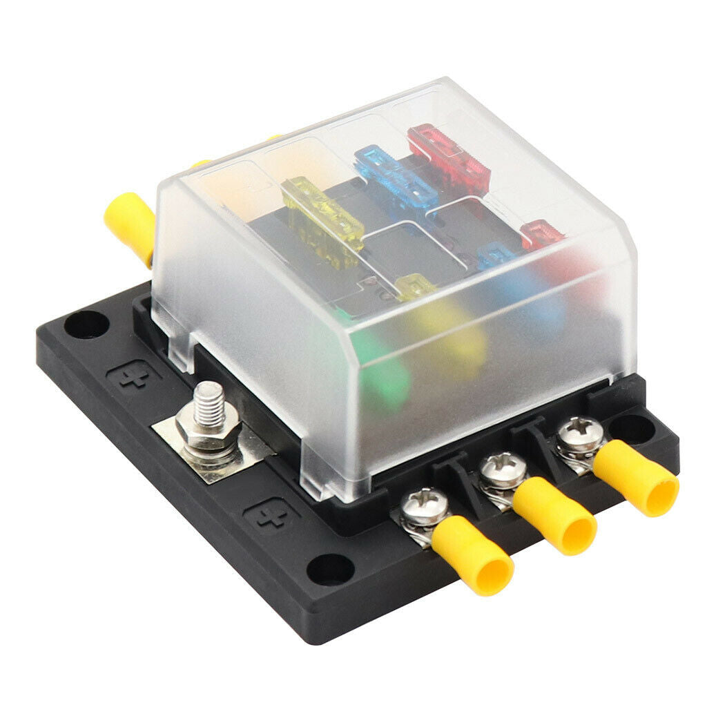 6 Way 12V-32V Car Power Distribution  Fuse Holder Box Block Panel Fuse Boat