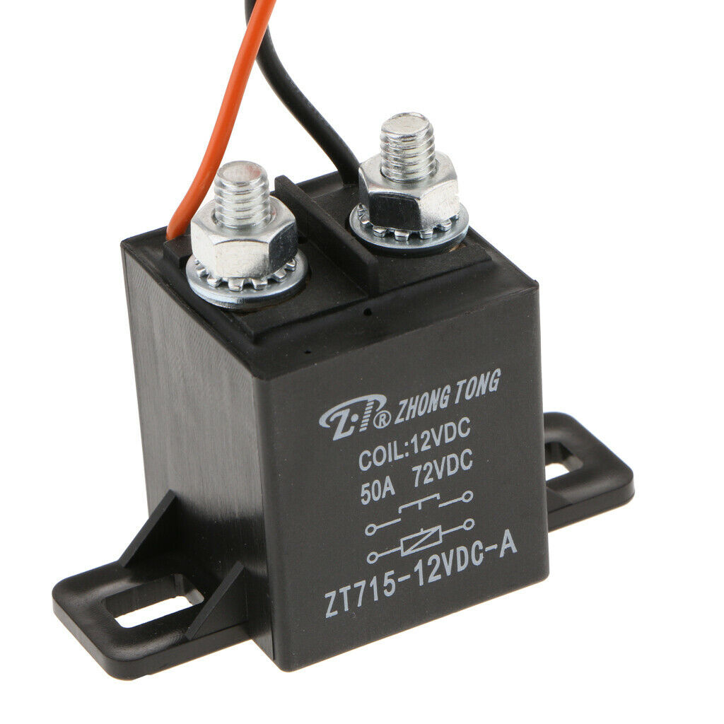 Relay SPST Pin DC Splitter Resistant Load On / Off Car 12V 50A 4 With Wire