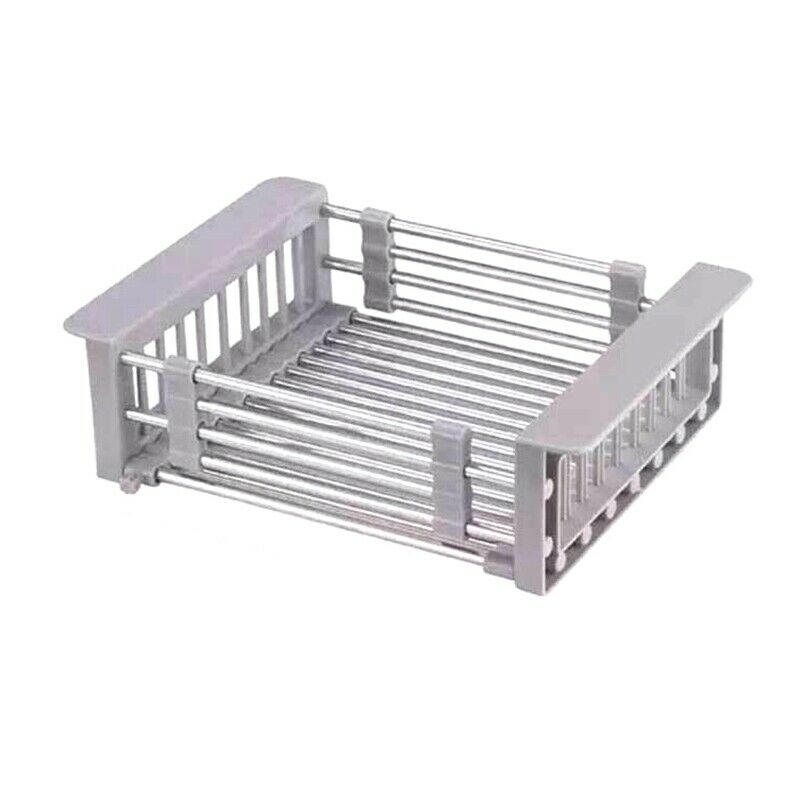 Adjustable Stainless Steel Drain Basket in Sink Drain Pan Vegetable and FruiM2F2