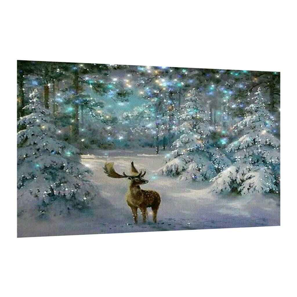 DIY 5D Diamond Painting Kit Lovely Deer Forest Full Drill Cross Stitch Craft