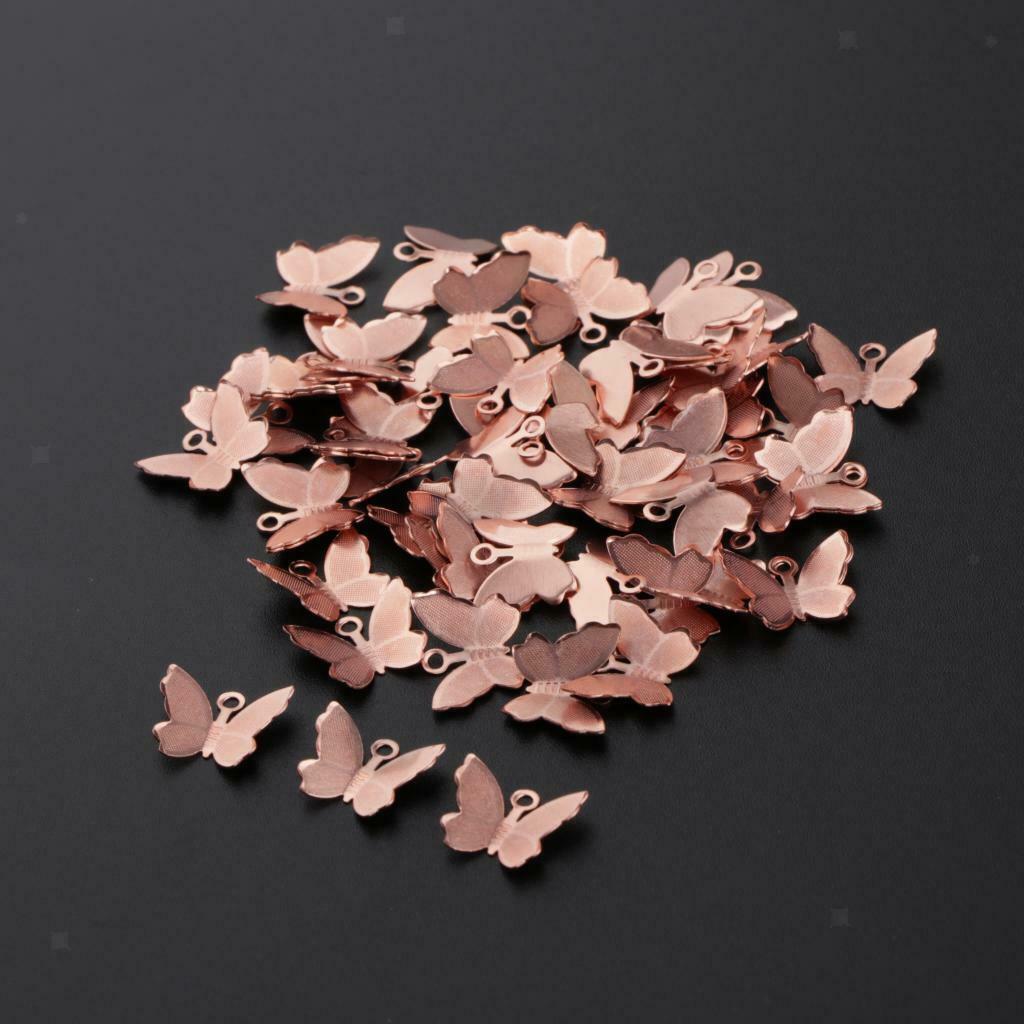 50pcs Butterfly Charms B Pendants for Key Chain Earring DIY Bags Purse Decor